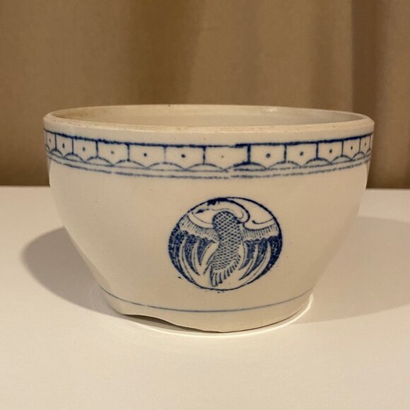 Antique Chinese Blue Crane Rice Bowl 5.5 Diameter Porcelain - Picture 1 of 5